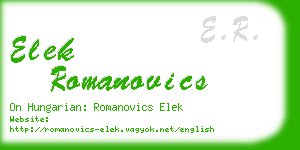 elek romanovics business card